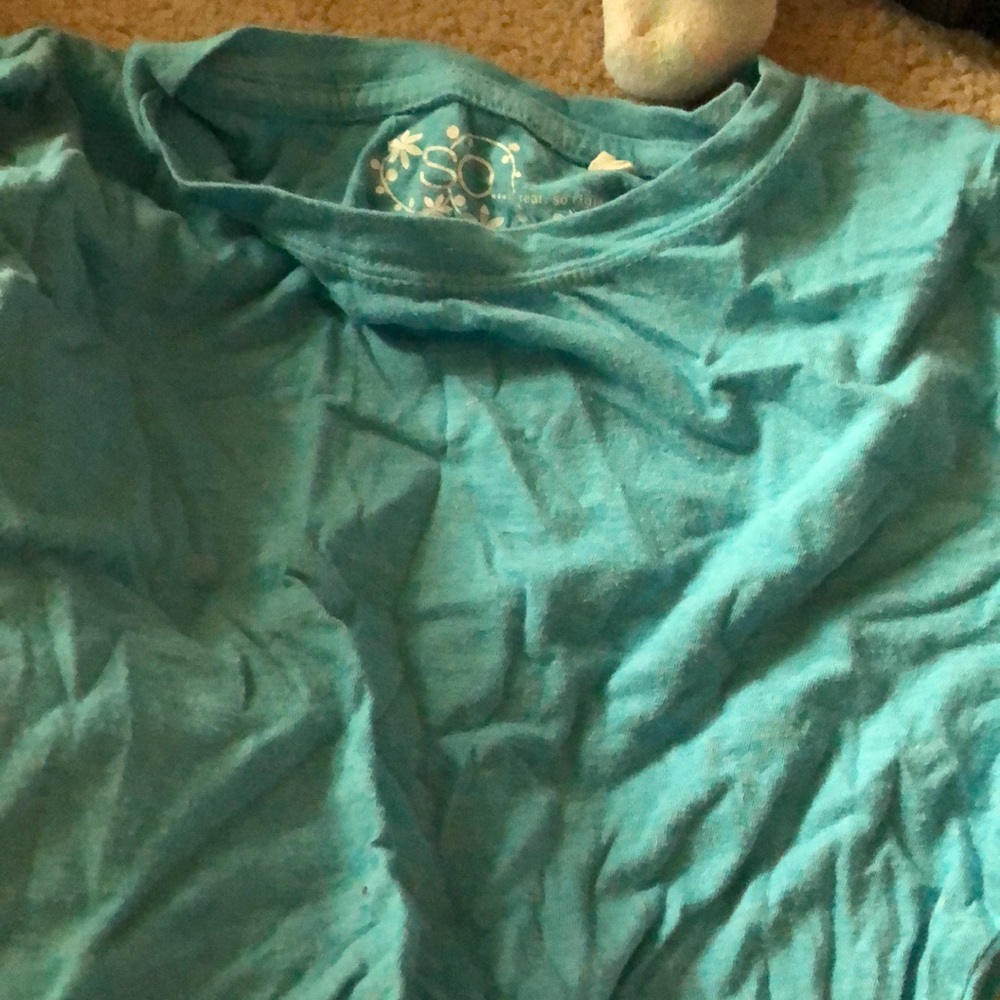 blue long sleeve top